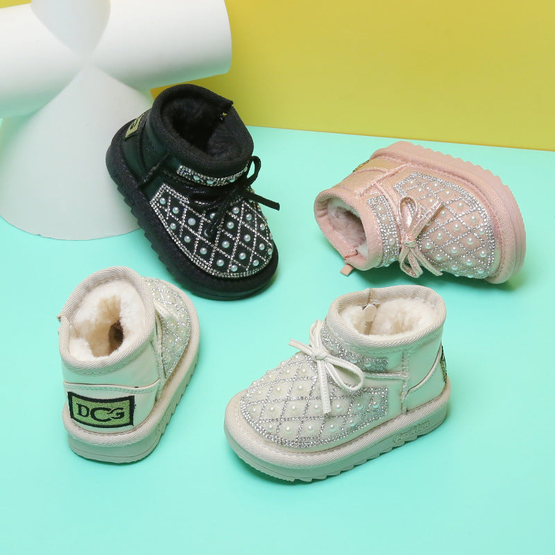 Fashionable And Simple Children's Soft-soled Toddler Snow Boots