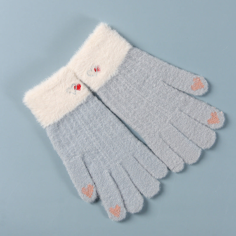 Women's Gloves Winter Touch Screen Jacquard Knitted Warm Gloves