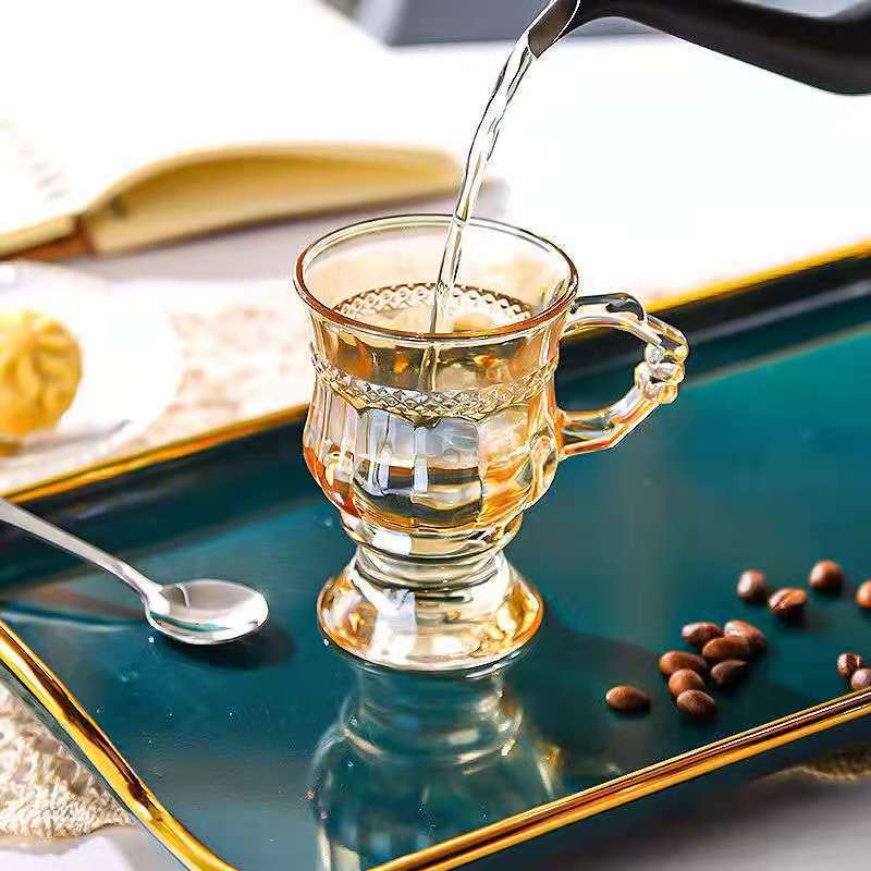 Retro Relief Handle Cup ZB72 Tall French Amber
