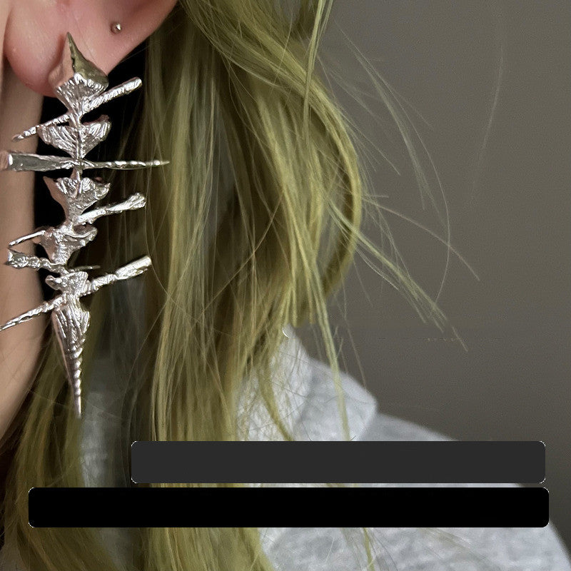 Texture Design Punk Heavy Metal Exaggerated Earrings