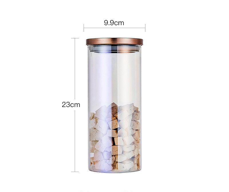 Glass Large Airtight Jar With Lid Moisture-proof Storage Tank Sugar Bowl Tea Can Grain Storage Tank