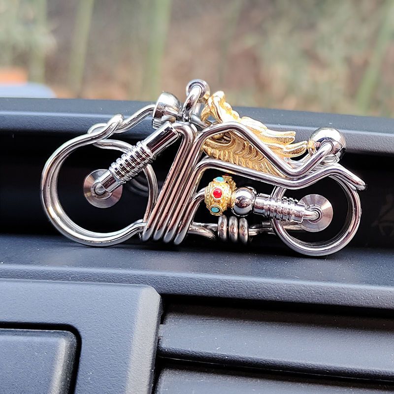 Stainless Steel Handmade Motorcycle Keychain Pendant