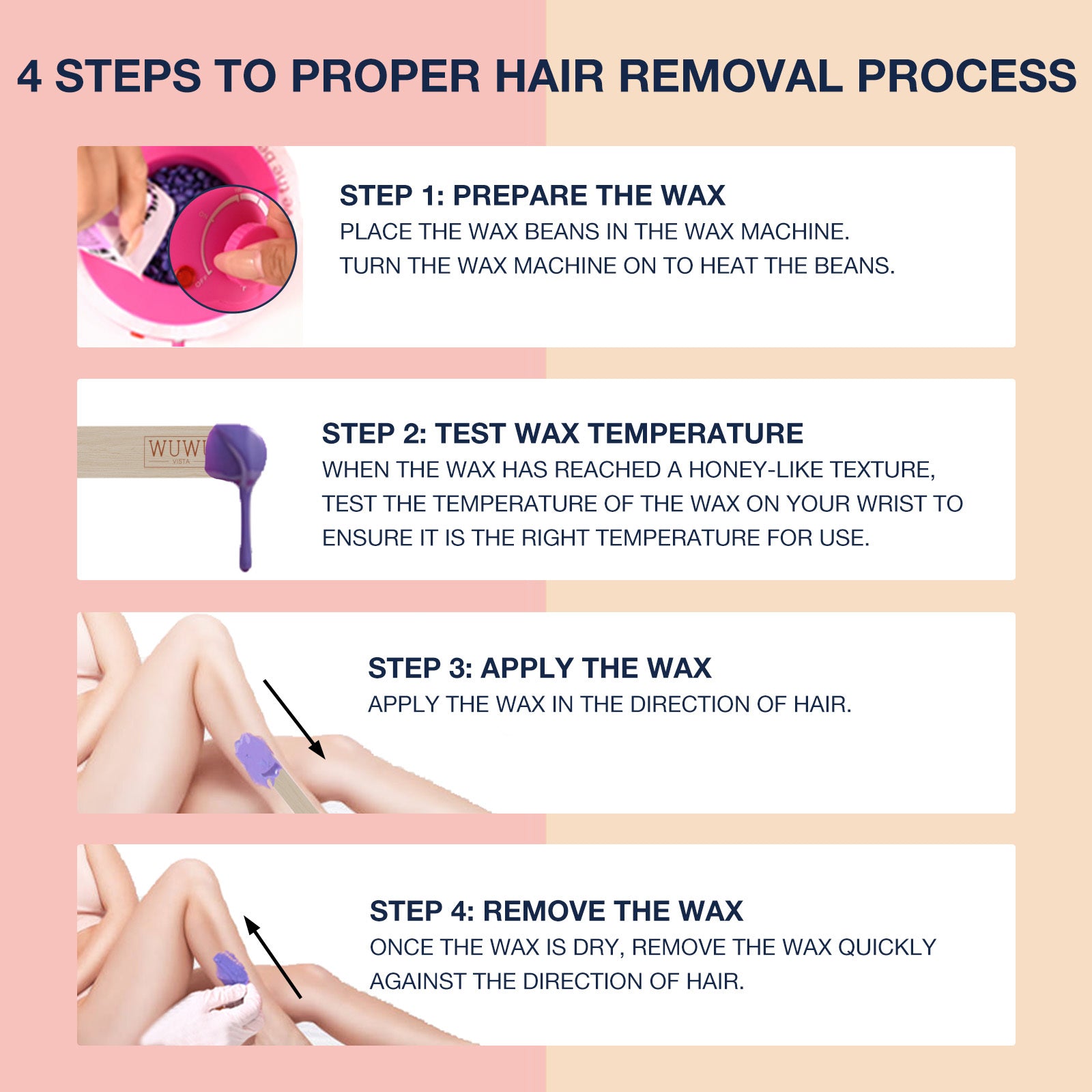 27pc Hair Removal Set Hypoallergenic Wax Kit With Wax Beads, Wax Machine For Brazilian, Face, Body,Sensitive Skin