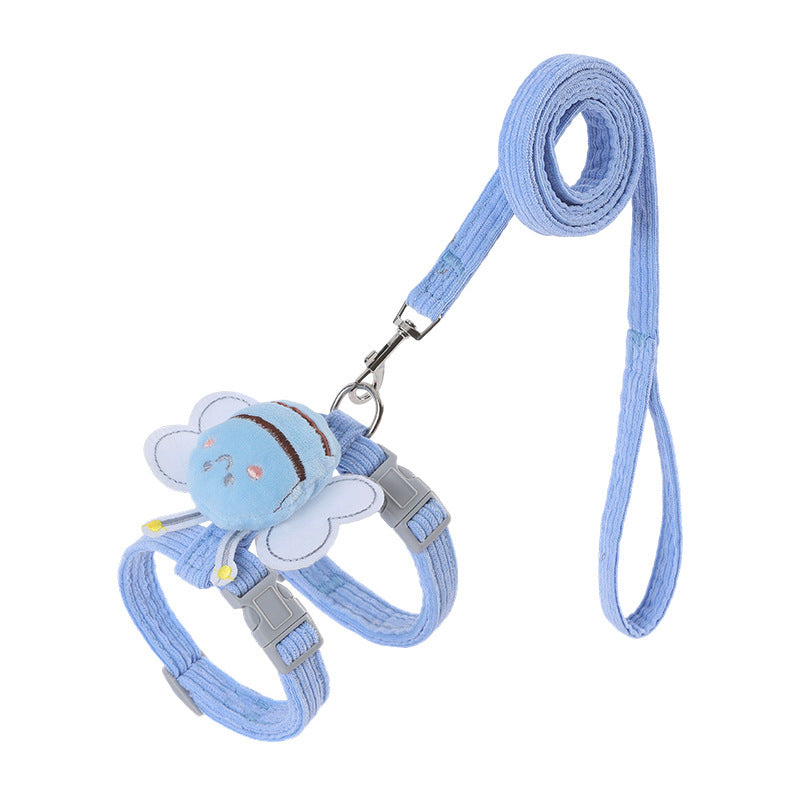 Cat Harness Leash Set With Cute Bee Plaid Cats Escape Proof - Adjustable Kitten Harness For Large Small Cats, Lightweight Soft Petsafe Harness Yellow Plaid Bee