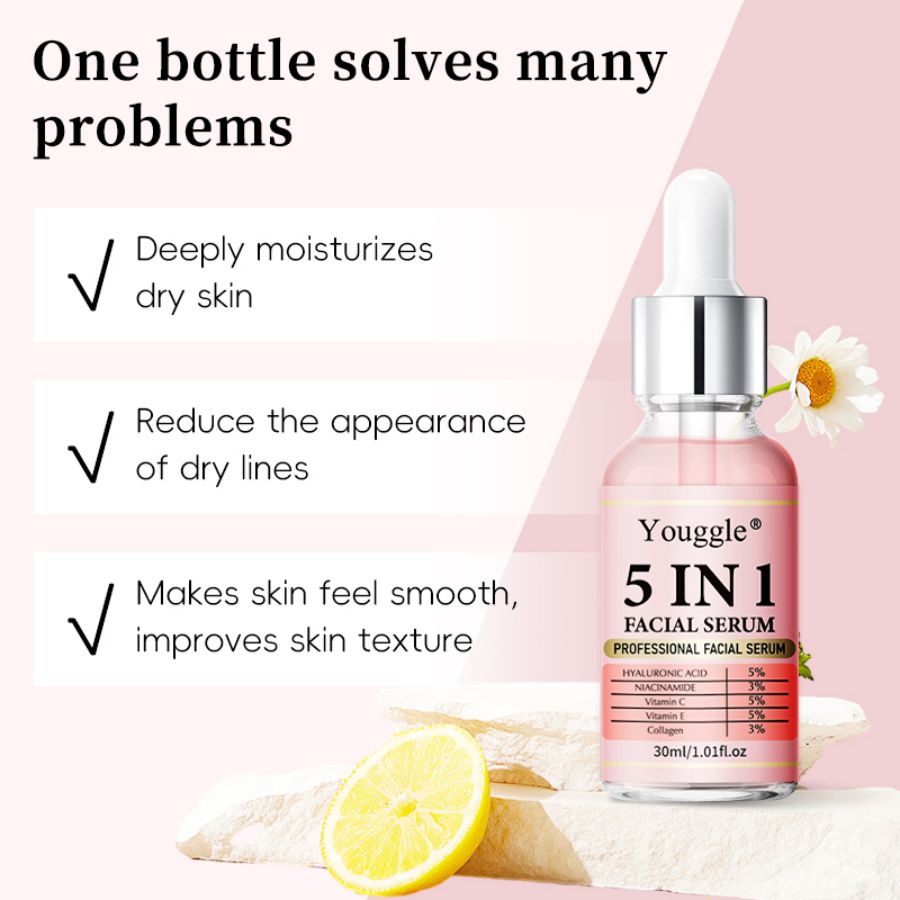 OEM ODM Private Label 5-in-1 Face Serum Complete Skin Transformation Solution