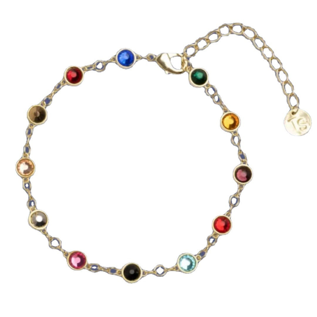 Fashion Inlaid Color Diamond Bracelet