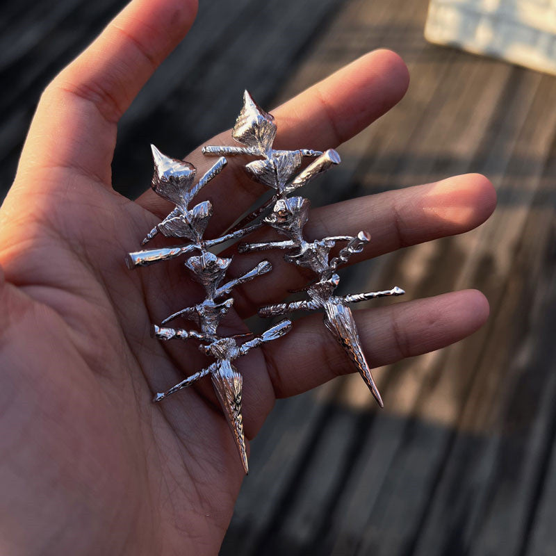 Texture Design Punk Heavy Metal Exaggerated Earrings