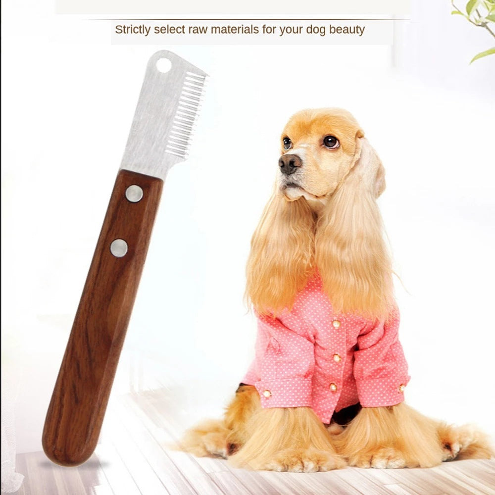 Couteau d'épilation pour chien Outil de toilettage pour animaux de compagnie Peigne de rasage Accessoires pour chiens