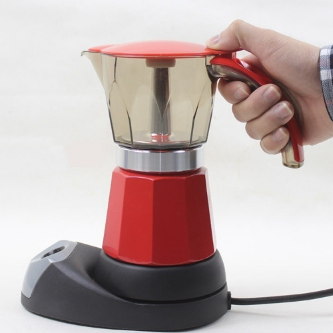 Octagonal Electric Heating Moka Pot Coffee Making Aluminum Appliance