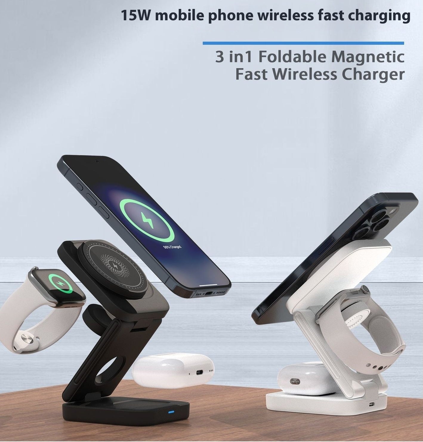 Three-in-one Magnetic Wireless Charger Folding