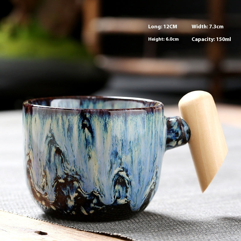 Wooden Handle Ceramic Cup Dahuaware Change Tea Cup Simple