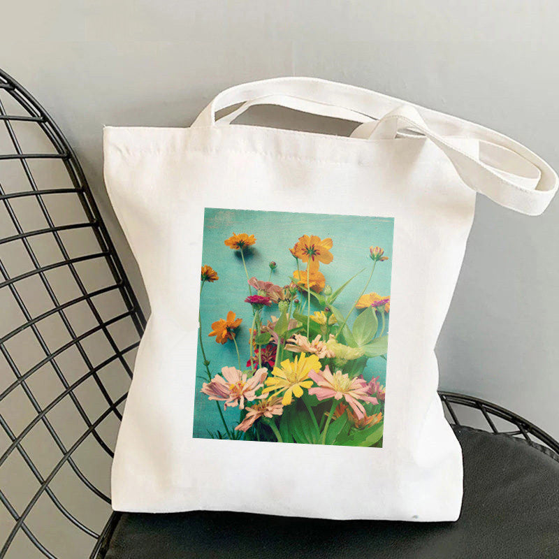 Women's Fashion Canvas One Shoulder Tote Shopping Bag