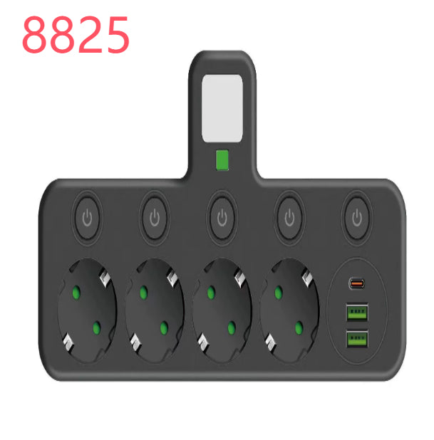 A Power Strip Extension Cord That Meets German Standards Is EU-certified And Features USB Fast Charging And A Built-in Switch