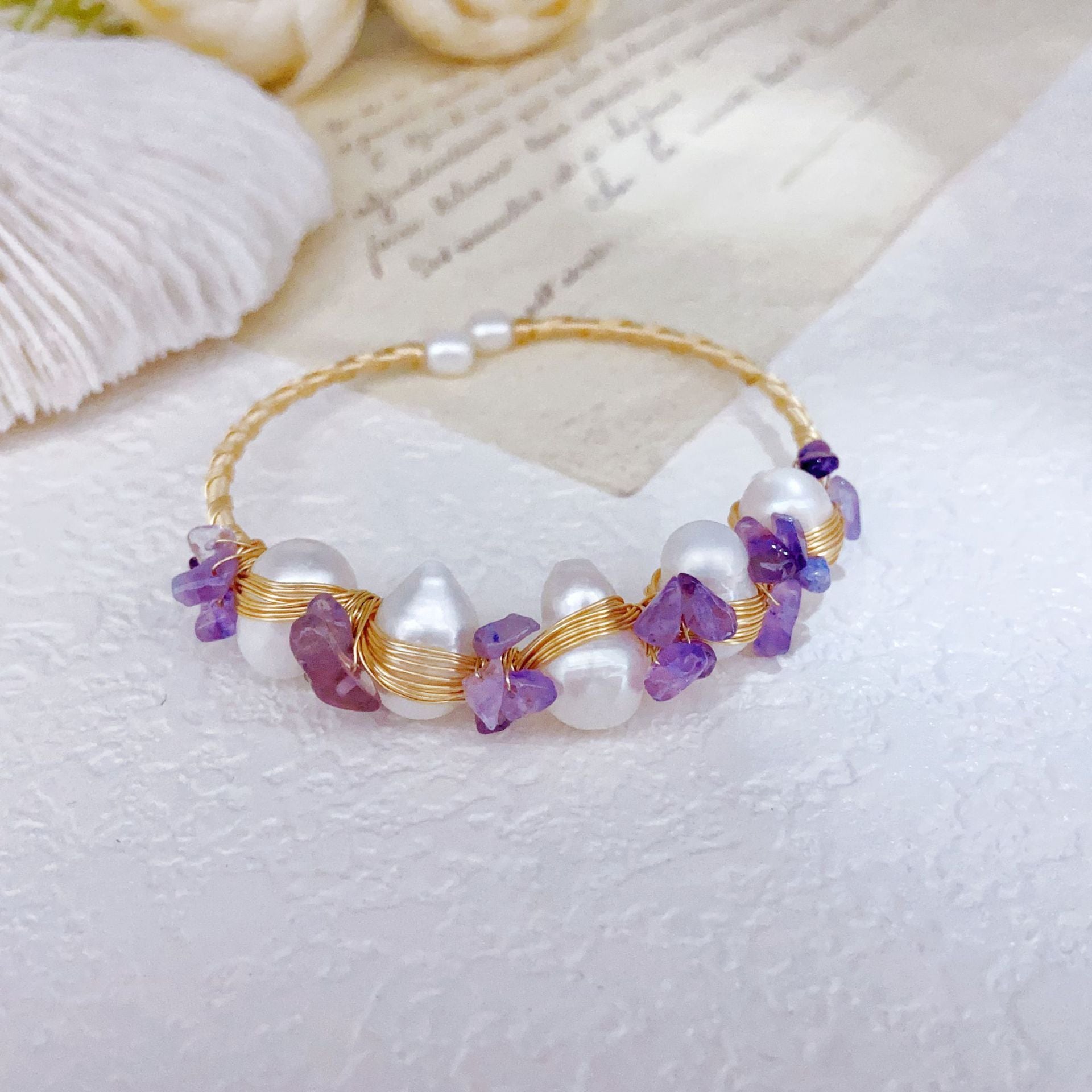 Bracelet Perle Tressé à la Main Article Polyvalent