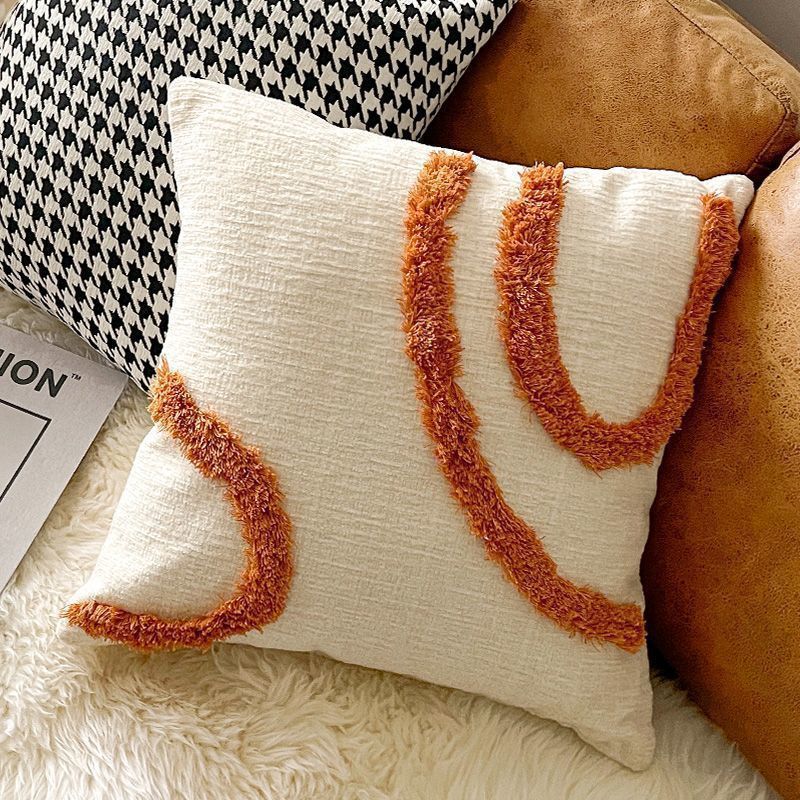 Nordic Ins Sofa Cushion Retro Houndstooth Pillow