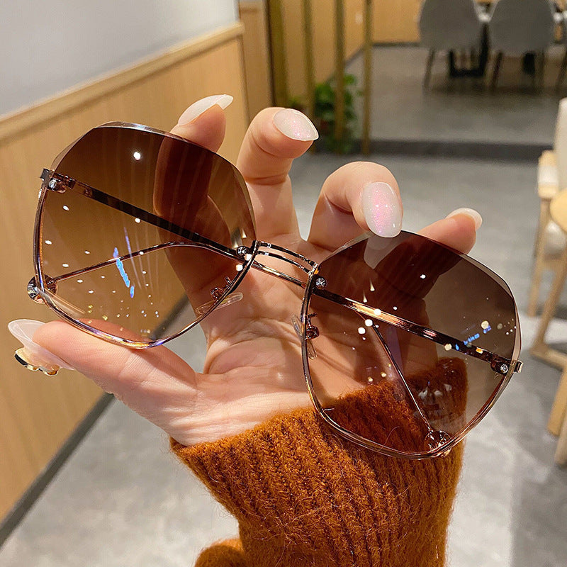 Women's Rimless Cutting Sunglasses