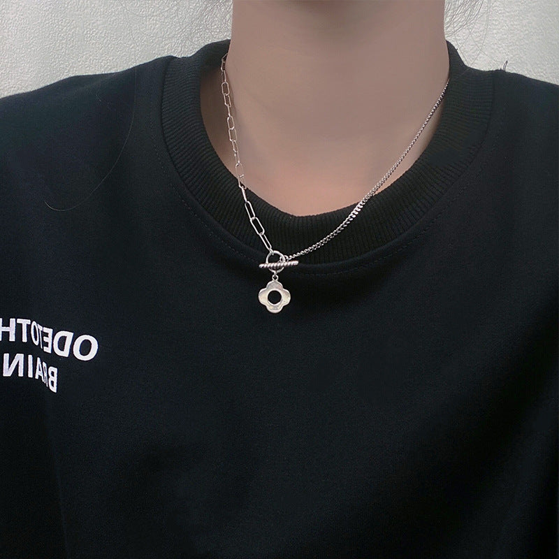 S925 Sterling Silver Small Flower Thai Silver Vintage Necklace