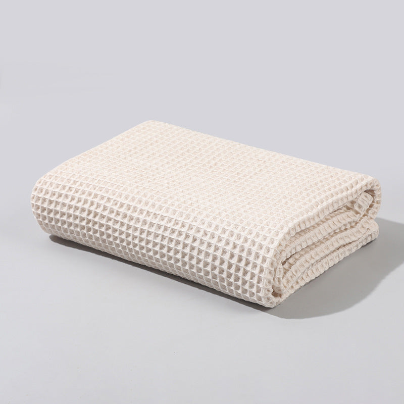 Waffle Baby Blanket Pure Cotton Solid Color Bath Towel