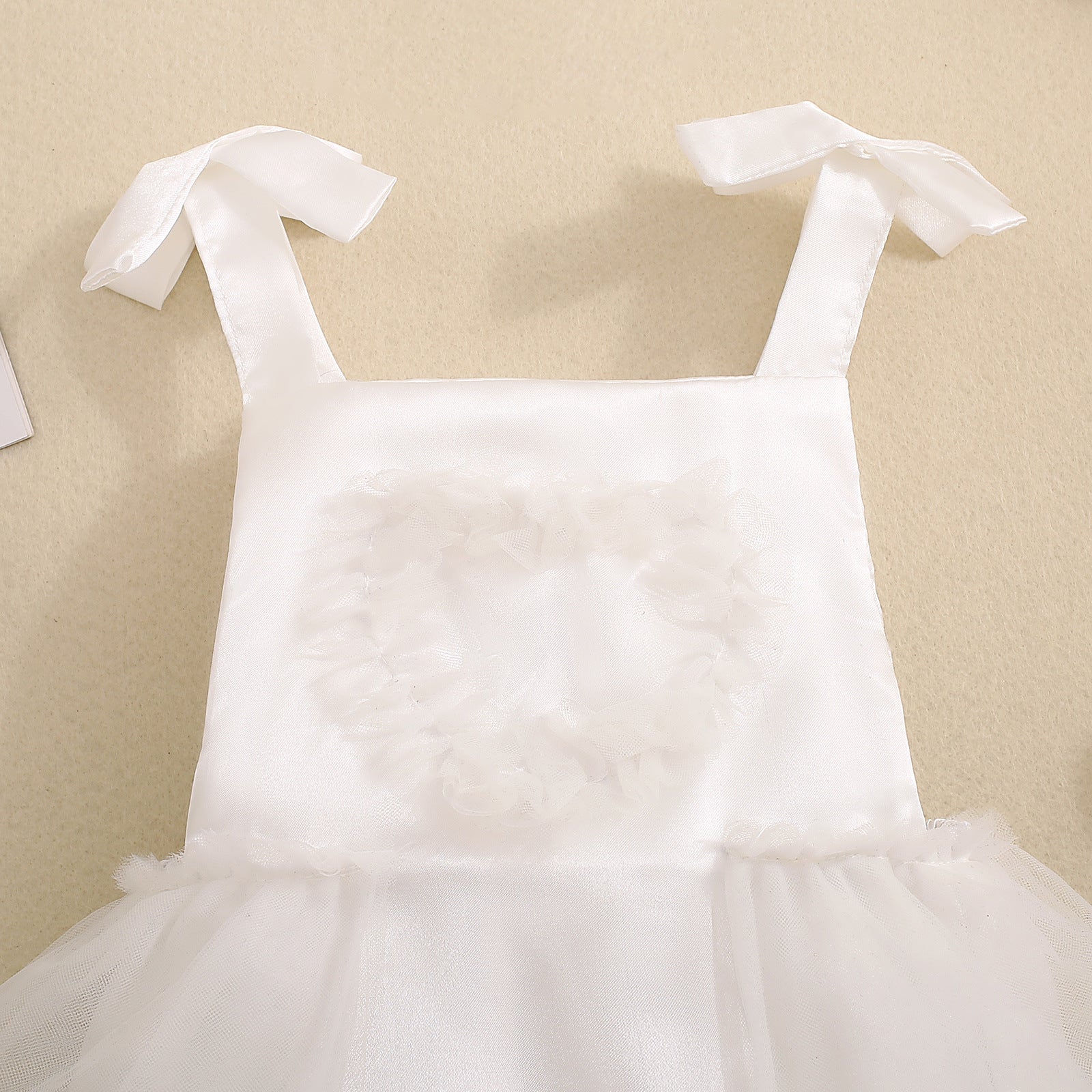 Baby Girl's Love Tulle Jumpsuit Headscarf Two-piece Set