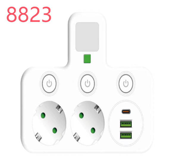 A Power Strip Extension Cord That Meets German Standards Is EU-certified And Features USB Fast Charging And A Built-in Switch