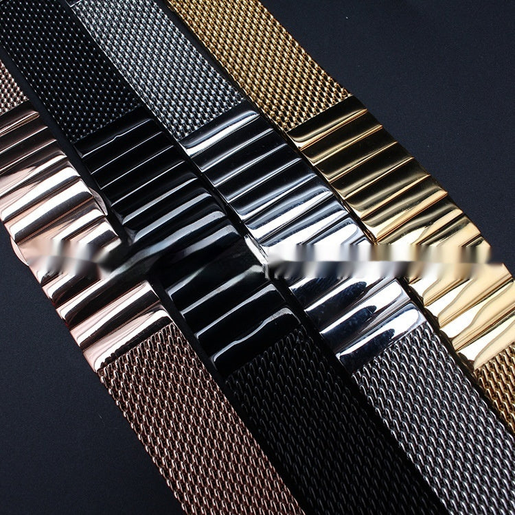 Watch Accessories Solid Stainless Steel Metal Wall Clock Bamboo Joint Coarse Mesh