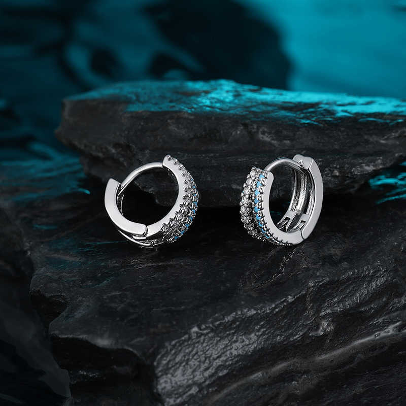Light Luxury Minority Zircon Blue 925 Sterling Silver Earrings For Women