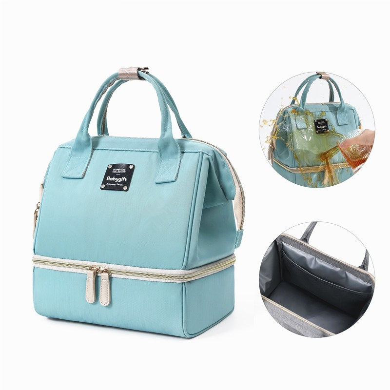 Double Layer Ice Pack Insulated Bag Oxford Cloth Waterproof Aluminum Foil Lunch Bag Double Layer Lunch Bag Breast Milk Storage Bag