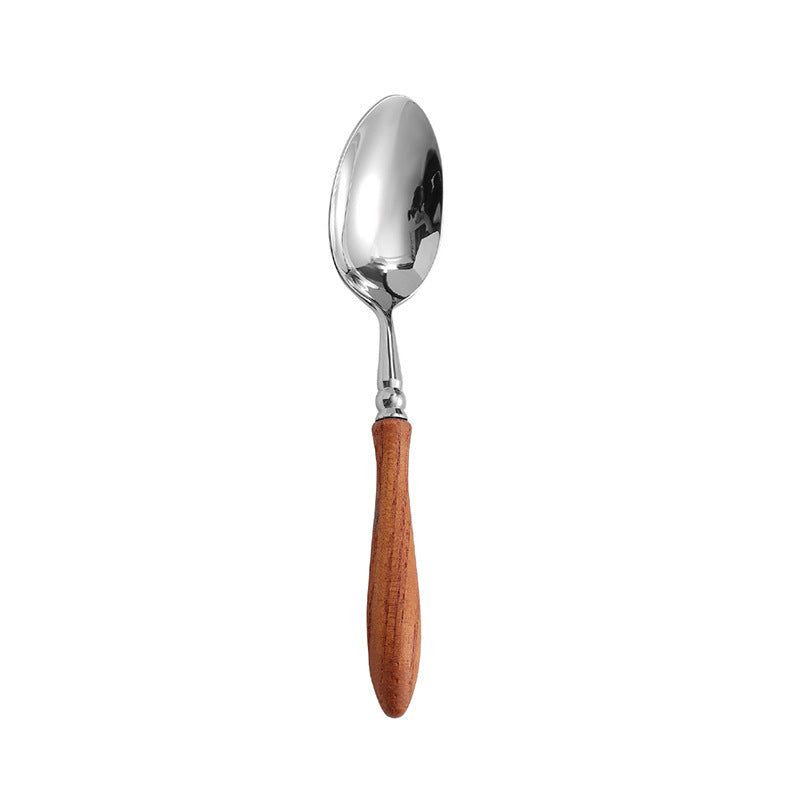 304 Stainless Steel Rosewood Wooden Handle Knife Fork And Spoon Tableware