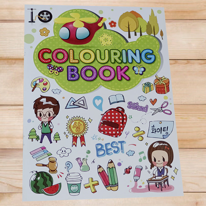 Cartoon English Calligraphy Exercise Book Children Coloring