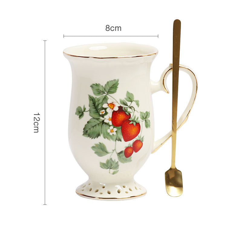 European Style Ceramic Retro Coffee Cup Spoon Set