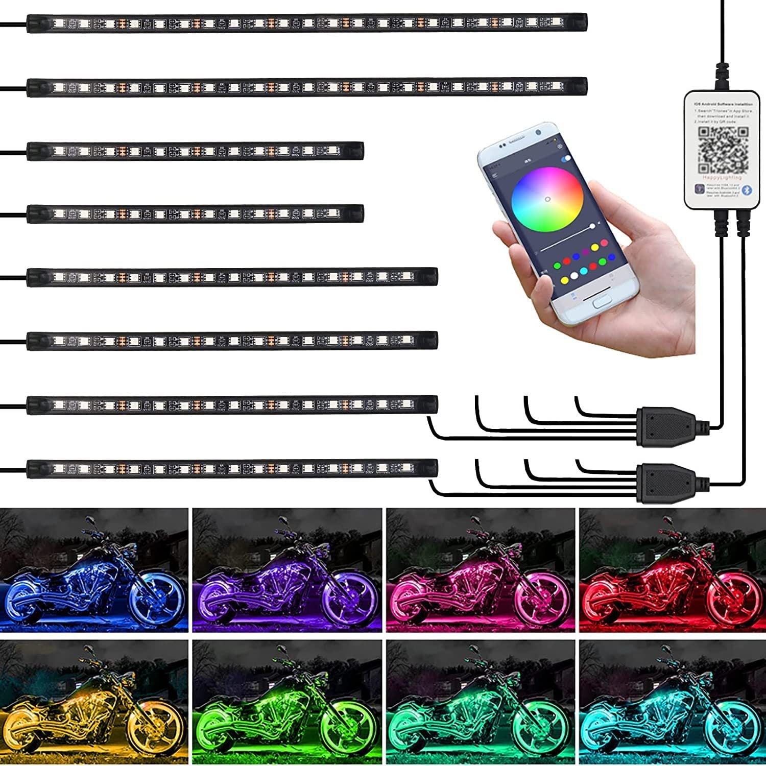 Motorcycle Chassis Bottom Ambient Light Colorful Illumination