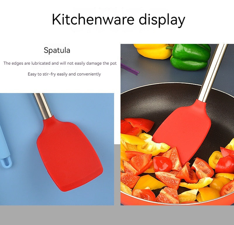 Stainless Steel Tube Handle Silicone Kitchenware 14-piece Kitchen Suit