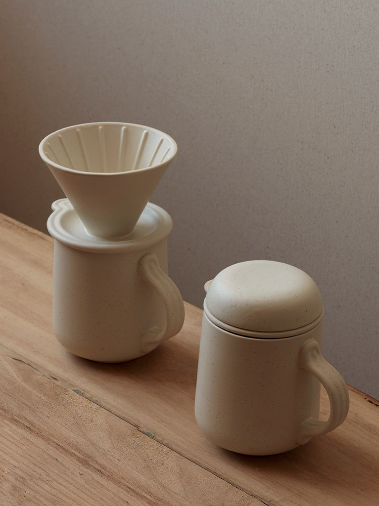 Household Filter Ceramic Tea Cup Set With Lid