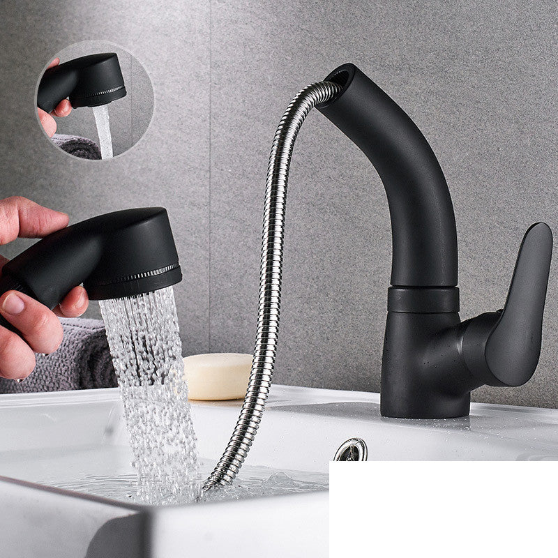 All-copper Pull-out Hot And Cold Face Wash Faucet