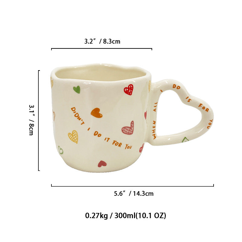 Fashion Love Handle Ceramic Coffee Cup