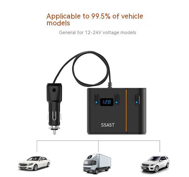 Smart Dual Usb Car Charger One For Four Cigarette Lighter