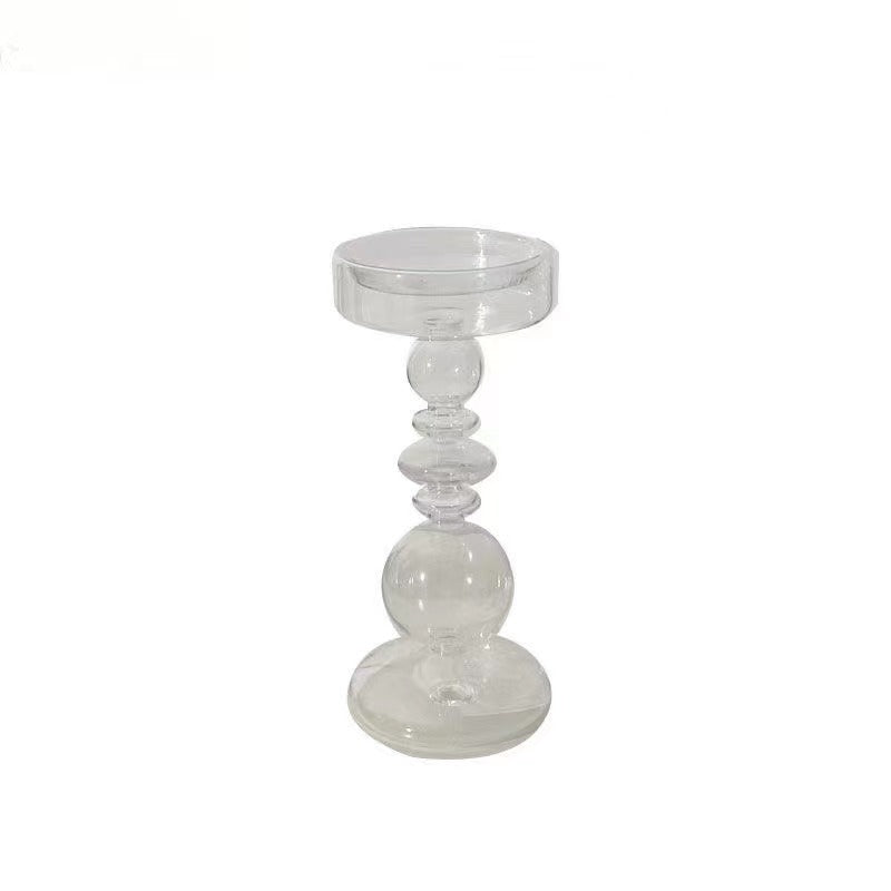 Black Glass Candlestick Nordic Romantic French Home Soft Decoration