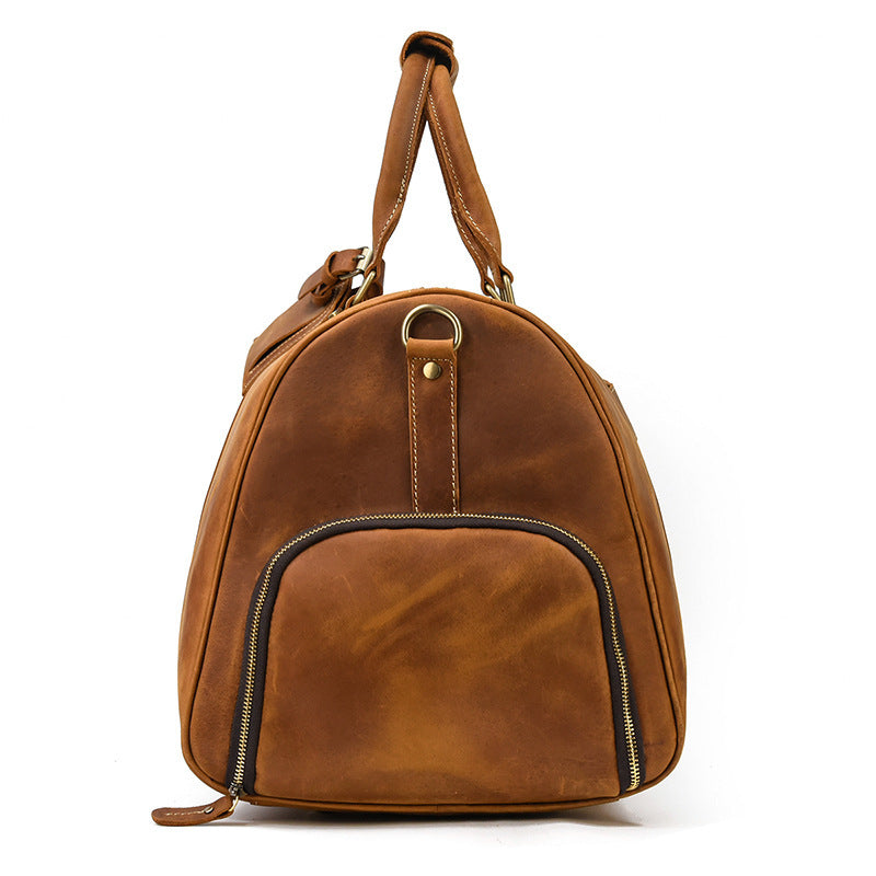 Sac de voyage rétro en cuir véritable de première couche pour hommes
