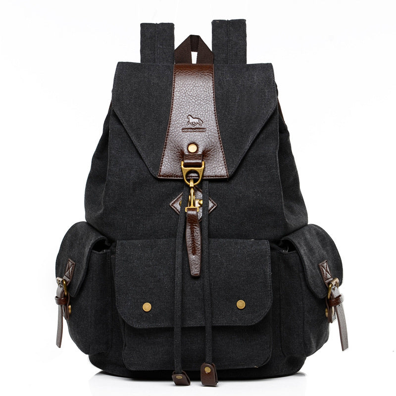 Sac à dos de voyage spacieux rétro en toile pour homme