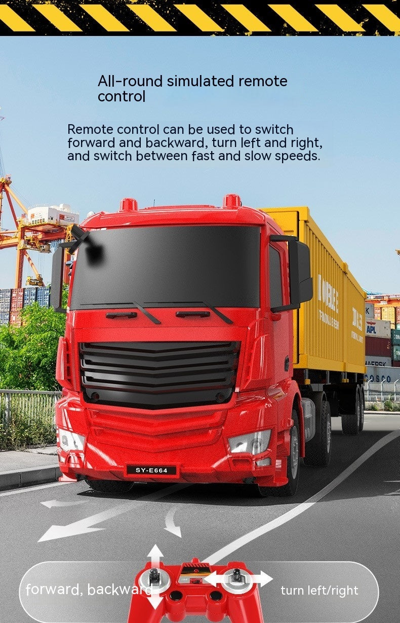 E664 Remote Control Engineering Vehicle Container Truck Flat Trailer Toy