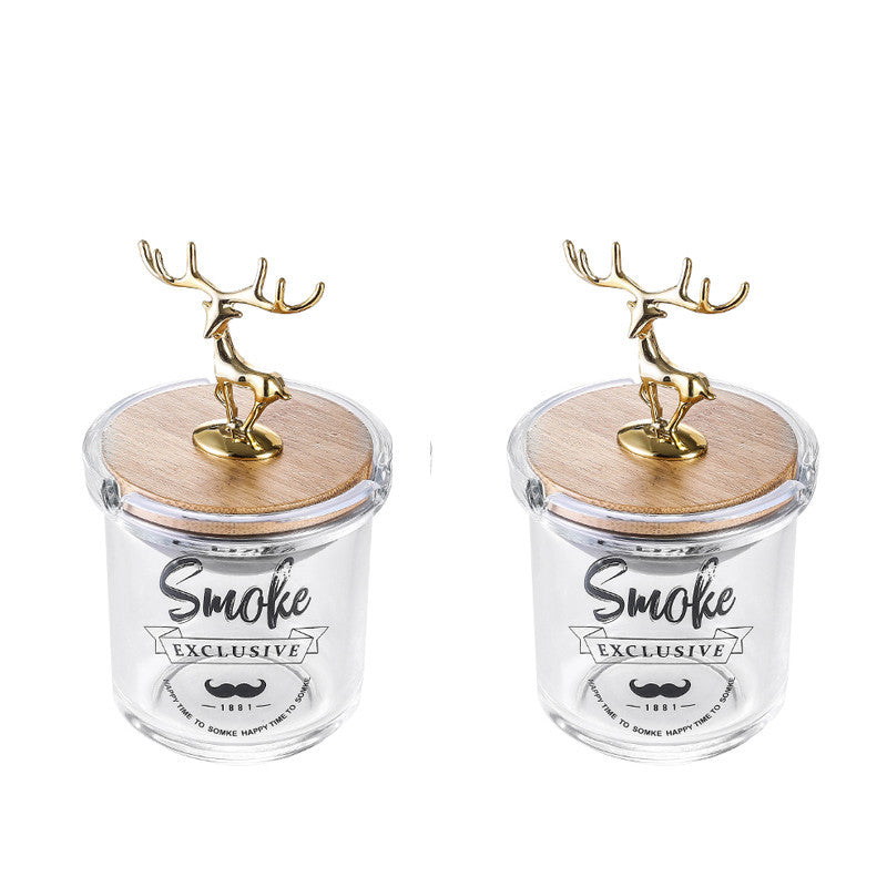 Creative Deer Head Ashtray With Cover