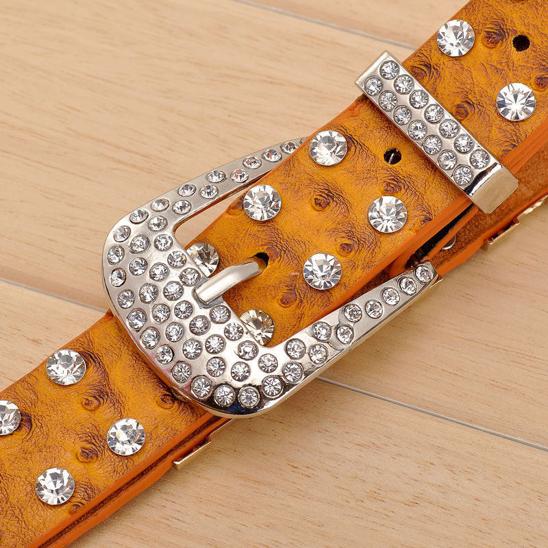 Ceinture décorative de mode large en strass entièrement incrustée de diamants