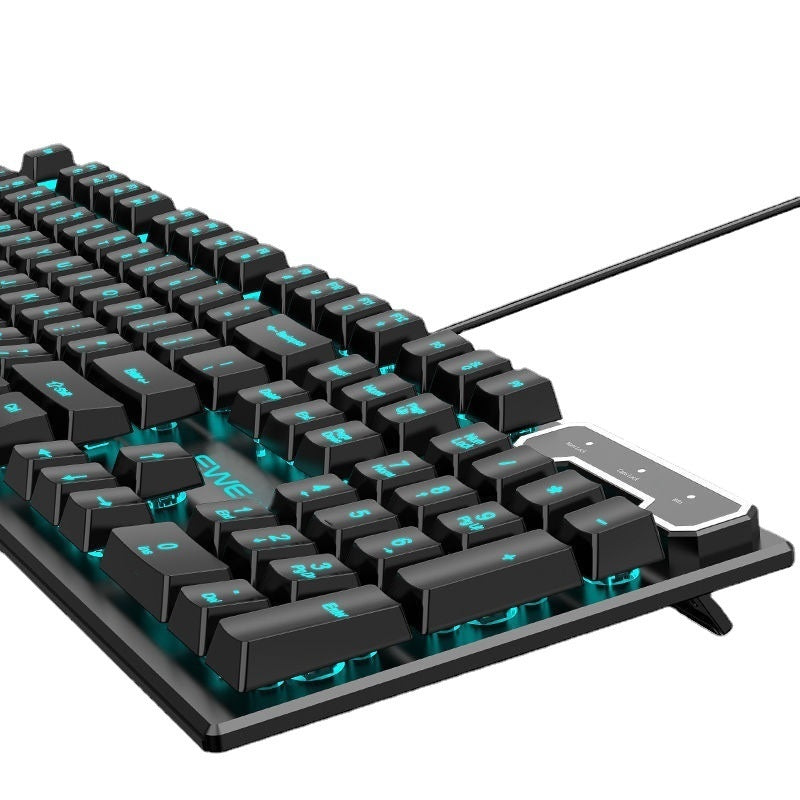 Punk Keyboard And Mouse Set Retro Round Parts Wired