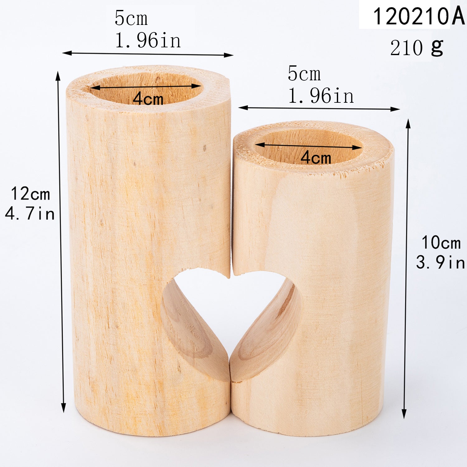 Valentine's Day Creative Heart Wooden Candle Cup