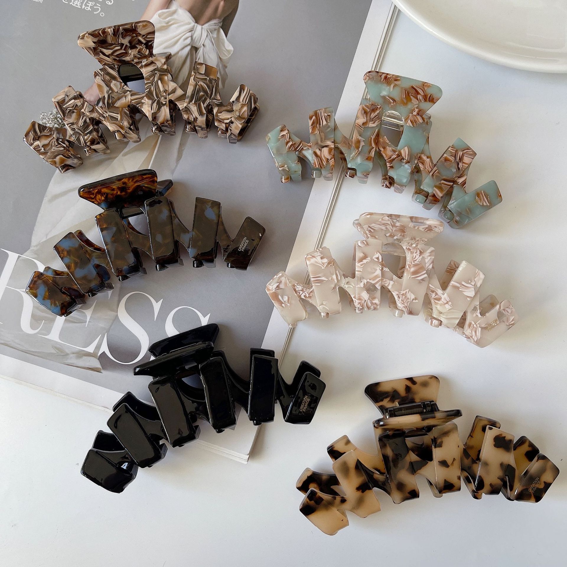 Elegant Acetate Large Back Head Updo Shark Clip