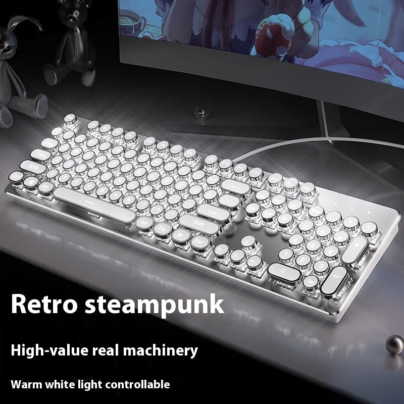 TK100 Mechanical Keyboard Green Axis Retro Punk
