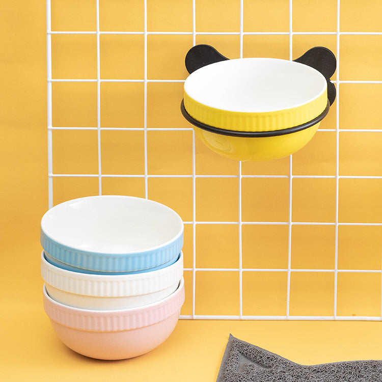 Hanging Ceramic Pet Bowl Slanted Anti-Overturning