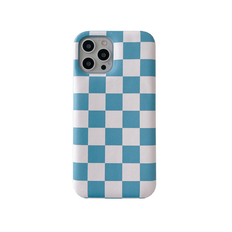 Checkerboard Air Cushion Leather Phone Case
