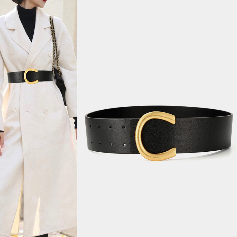 Manteau Large Ceinture Femmes Décoratif Mode Robe Assortie
