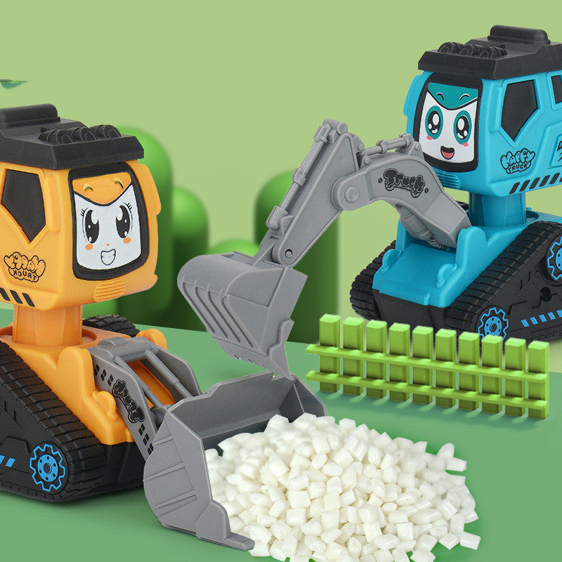 Simulation Of Fall-resistant Excavator Boy Cartoon Shape